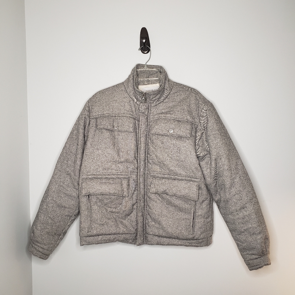 Utility Barn Chore Jacket Alexandria L.A. Gray Wool Blend Zip Unisex Sz S